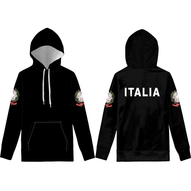 إيطاليا هوديي diy بها بنفسك مخصص اسم رقم ita البلوز علم الدولة ذلك البلد الإيطالي إيطاليا كلية طباعة شعار صور الملابس #5