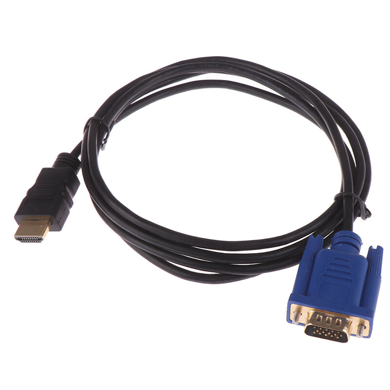 1.8 متر كابل HDMI متوافق HDMI-متوافق مع VGA 1080P HD مع كابل محول الصوت إلى كابل تجهيز مرئي أسود كابل ضوئي #1