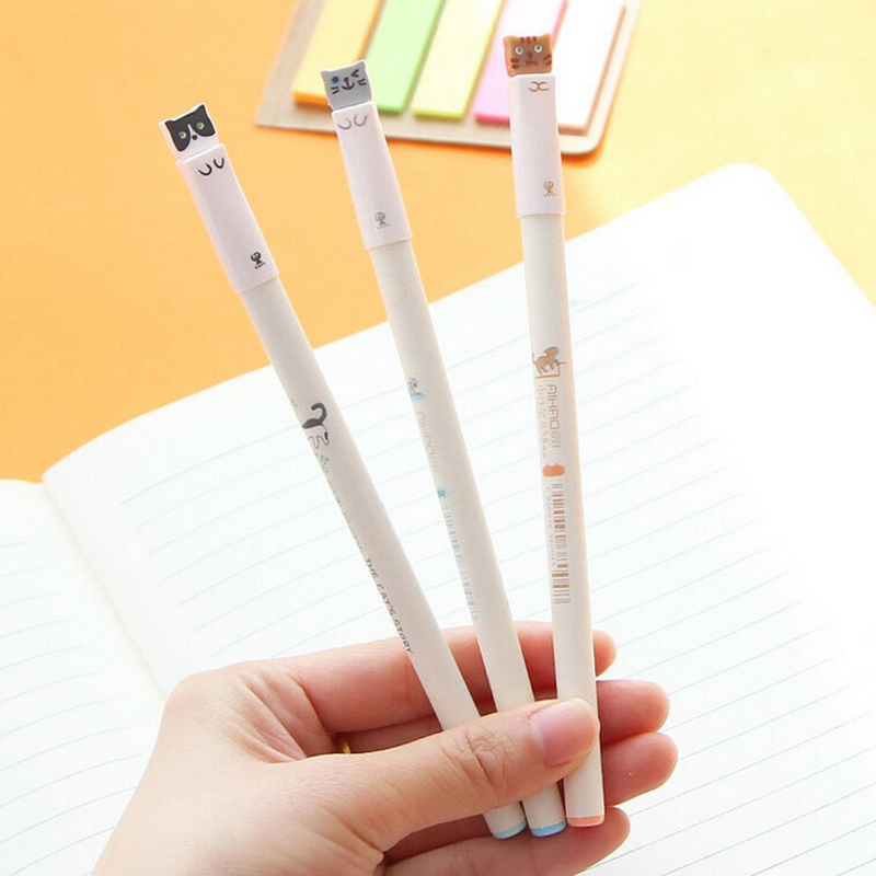 12 قطعة القط رولربال أقلام مع 0.38 مللي متر اضافية غرامة نقطة الحبر الأسود اللوازم المكتبية القرطاسية للطلاب #4
