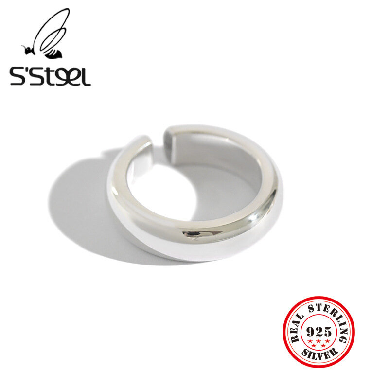 S'STEEL 990 الاسترليني الفضة خواتم للنساء مفتوحة Anillos دي بلاتا 925 دي Ley موهير Joias شبه دي Luxo بيجو فام 2021 مجوهرات