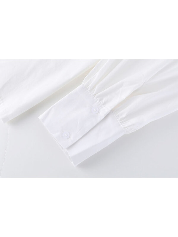 ربيع جديد المرأة موضة قميص أبيض Blouses البلوزات فضفاضة عادية كم طويل بحار طوق الإناث Preppy نمط شيك بلوزة بلايز