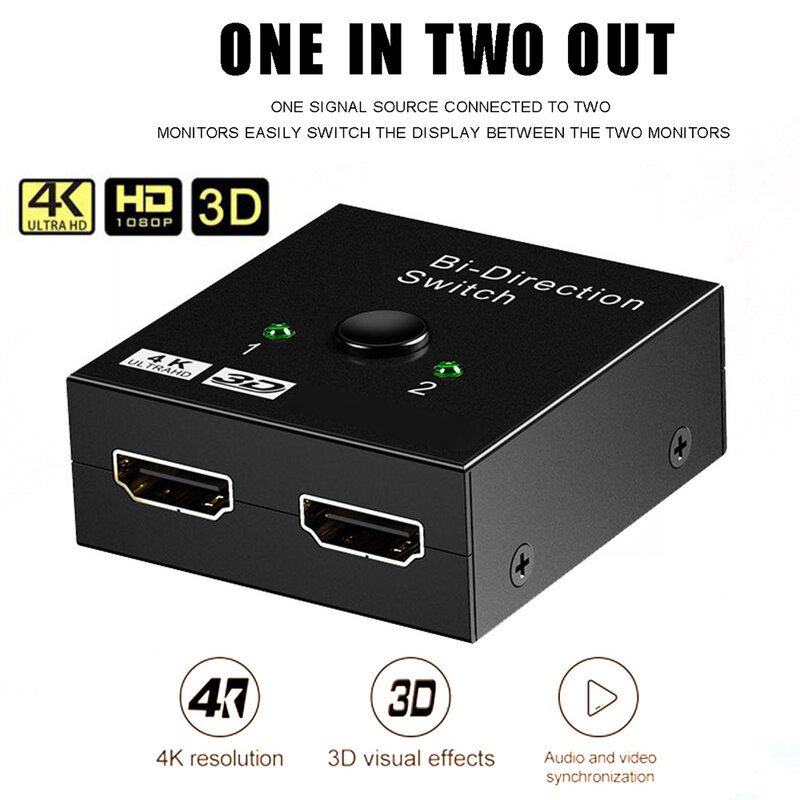 ثنائية الاتجاه الجلاد 1x2/2x1 محول 4K HDMI-متوافق في اتجاهين الذكية الخائن ل XBox/PS3/PS4/PC/المحمول