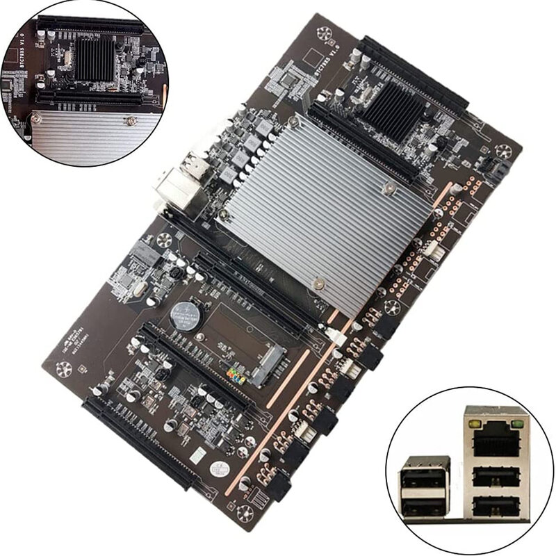 BTC X79 X5 التعدين اللوحة مجموعة 5 PCIE X8 LGA 1151 E5 2620 وحدة المعالجة المركزية 4GB DDR3 120G mSATA بيتكوين ETH وحدة معالجة الرسومات بطاقة جرافيكس مينر