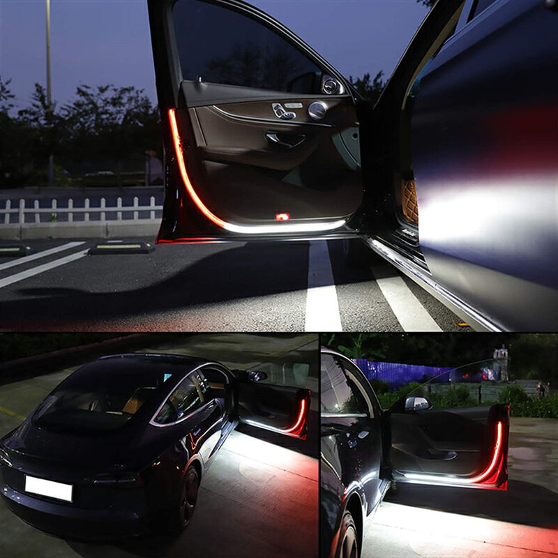 LED باب السيارة ترحيب ضوء السلامة تحذير غاسل شريط مصابيح 120 سنتيمتر مقاوم للماء السيارات الزخرفية المحيطة أضواء