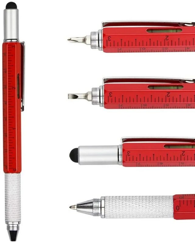 بسيط الإبداعية المعادن متعددة أداة القلم 6 في 1 قلم ستايلس مدرسة وظيفية العملي اللوازم المكتبية القرطاسية