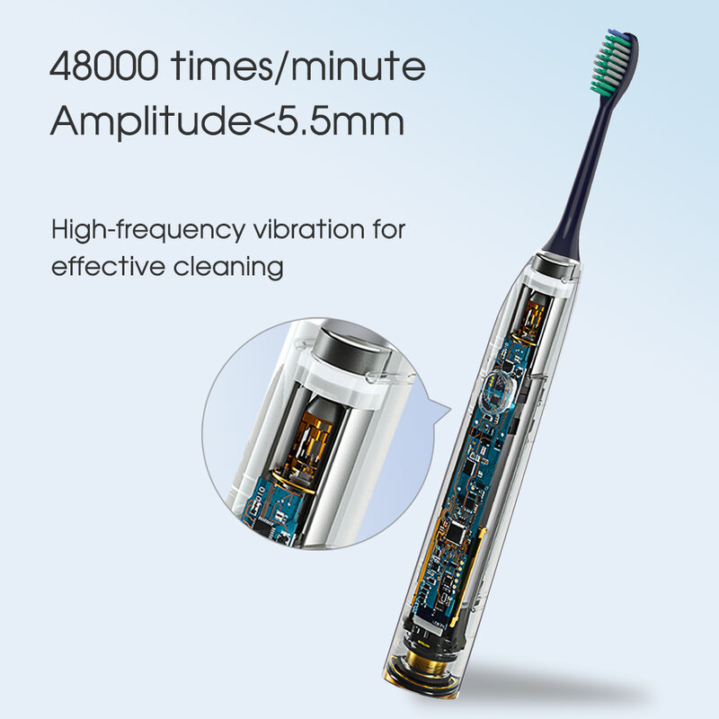 [ZS] متعددة الوظائف النسخة الذكية مع 8 رؤساء فرشاة فرشاة أسنان كهربائية بالموجات الصوتية IPX8 مقاوم للماء 5 وضع تبييض الأسنان النظيفة