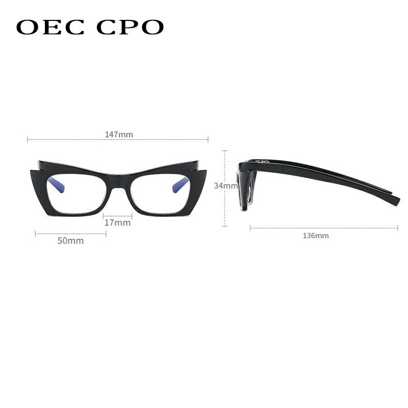 OEC CPO خمر شفافة مربع نظارات النساء الرجال العلامة التجارية مصمم واضح النظارات البصرية إطار نظارات الإناث O1269