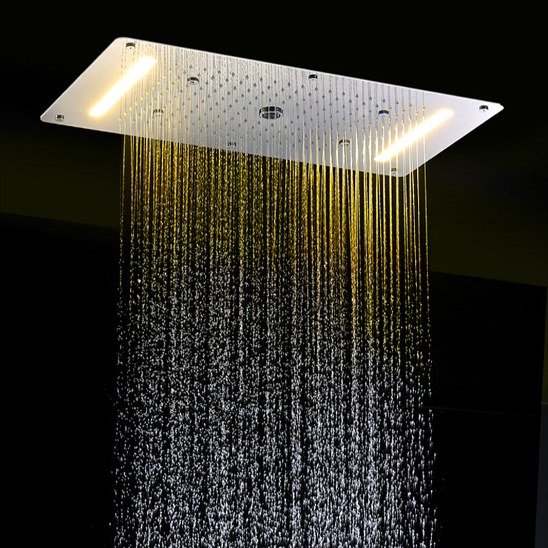 اكسسوارات الحمام سقف LED دش مجموعة 4 طرق خلاط صمام الحنفيات شلال المطر تدليك نظام النفقات العامة 380*700 مللي متر #4