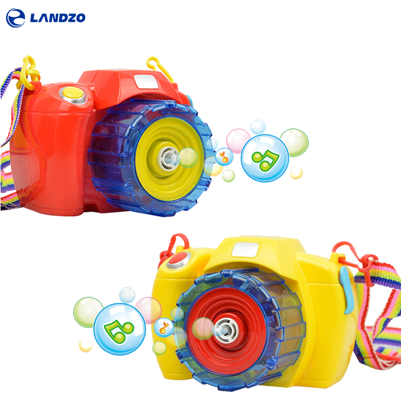 Landzo كاميرا فقاعة تهب اللعب الهدايا التلقائي بالكامل آلة فقاعة الصابون موسيقى خفيفة الكهربائية الصيف في الهواء الطلق ألعاب أطفال