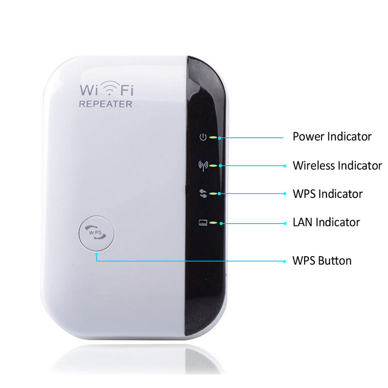 واي فاي مكرر لاسلكي واي فاي موسع مُعزز إشارة WiFi شبكة مكبر للصوت 300Mbps مكبر للصوت دعم WPS AP وظيفة مكرر