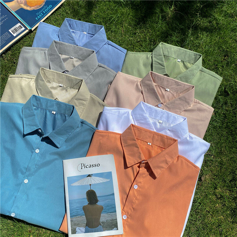 بلوزات نسائية جديدة من EBAIHUI موضة 2021 بلوزات صيفية متينة 8 ألوان قميص نسائي أساسي غير رسمي بأكمام قصيرة بلوزات بناتي