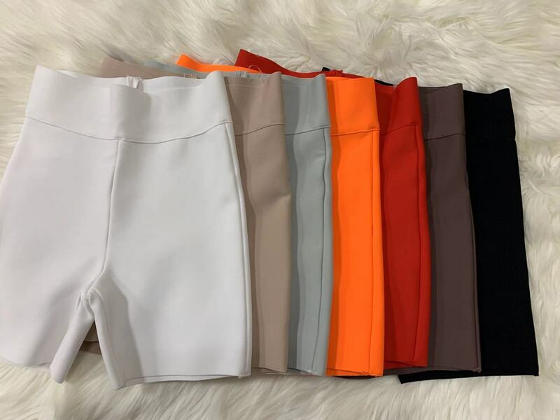 10 ألوان ضمادة السراويل أبيض أسود رمادي ضمادة سراويل قصيرة عالية الخصر عالية الجودة رايون Shorts السراويل #1