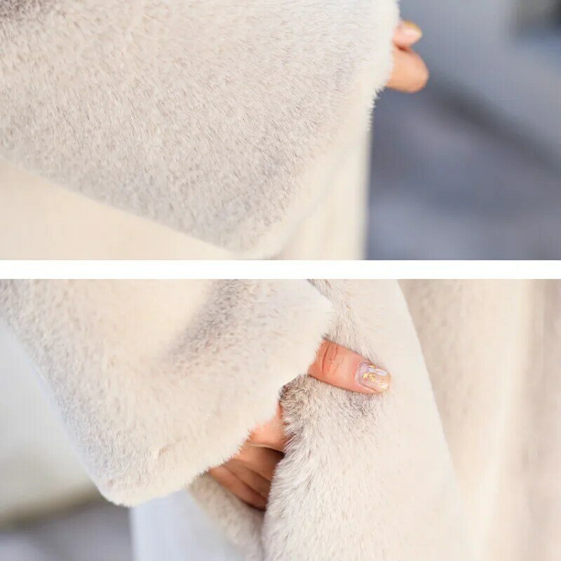 النساء الشتاء الدافئة فو الفراء معاطف بدوره أسفل طوق طويل معطف المرأة جواكت شتوية