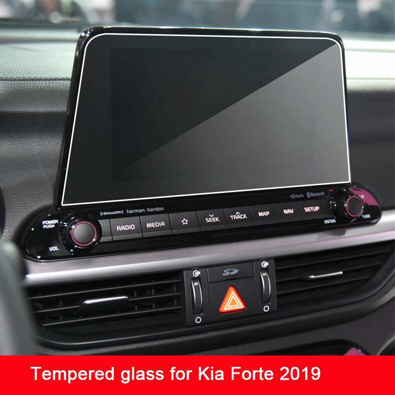 واقي للشاشة 9H من الزجاج المقسى لهاتف Kia Forte 2019 2020 شاشة عرض مركزية تعمل باللمس للسيارة