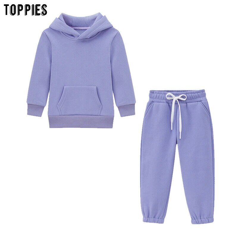 Toppies مجموعة الشتاء الطفل رياضية مطابقة هوديس قطعتين مجموعة الأسرة البلوز بلوزات 2021 ملابس للفتيات الفتيان الدعاوى
