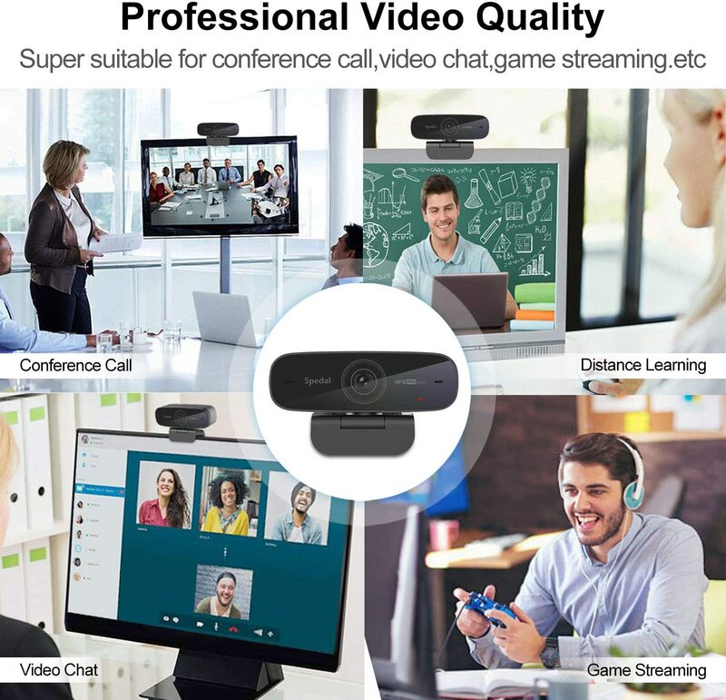 Spedal AF926 كامل HD1080p 60FPS كاميرا ويب التركيز التلقائي كاميرا بـ USB مع الميكروفونات لالفيسبوك يوتيوب مؤتمرات التعلم عبر الإنترنت