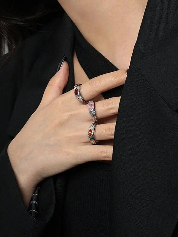 خاتم مفتوح من الفضة الإسترليني S'STEEL عيار 925 تصميم صغير مرصع بالزركون للنساء خاتم خطوبة موضة 2021 مجوهرات فاخرة