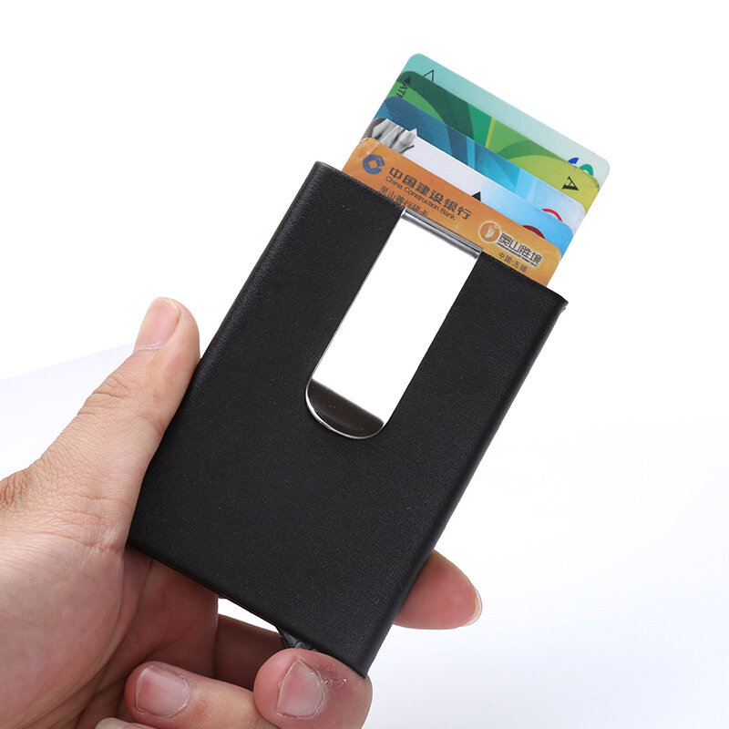 حامل بطاقة ائتمان عالي الجودة ، صندوق بطاقات رفيع مع نافذة منبثقة أوتوماتيكية ، حافظة معدنية صغيرة لبطاقات العمل ، 2019 #2