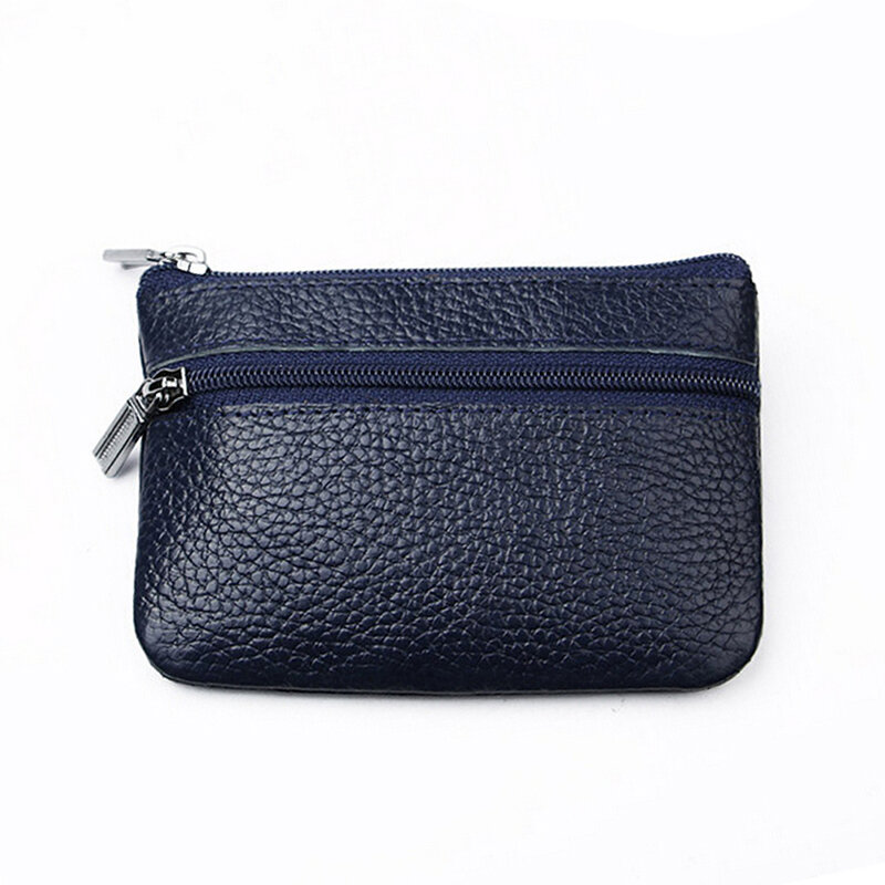 حقيبة يد سوداء/زرقاء ملكية من البولي يوريثان ، محفظة ، جيب للمعصم ، مفتاح ، سحاب