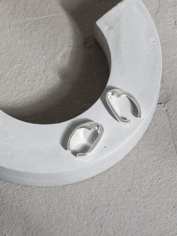 S'STEEL 925 فضة تصميم غير النظامية زر ثقب أقراط مشبكية للنساء الحد الأدنى الشرير القوطية مجوهرات اكسسوارات