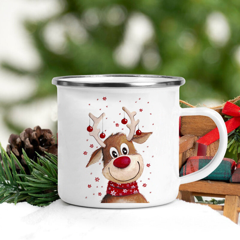 Dabbing سانتا كلوز عيد الميلاد المينا القدح سر سانتا هدية الرنة رجل الثلج الساخن الشوكولاته أكواب هدايا عيد الميلاد عطلة