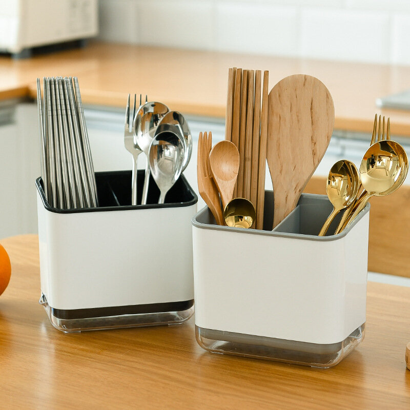 أدوات المائدة استنزاف حامل المطبخ السكاكين الرف متعددة الوظائف ملعقة شوكة سكين عيدان صندوق تخزين الرف المنزل أدوات المائدة المنظم