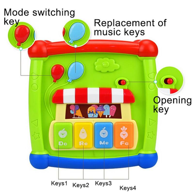 نشاط الموسيقى مكعب على مدار الساعة كتل هندسية فارز التعليمية الصغار لعبة أطفال