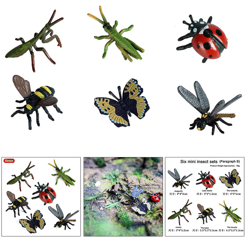 واقعية الحشرات عمل نموذج التعليمية لعب للتعلم التماثيل الحشرات