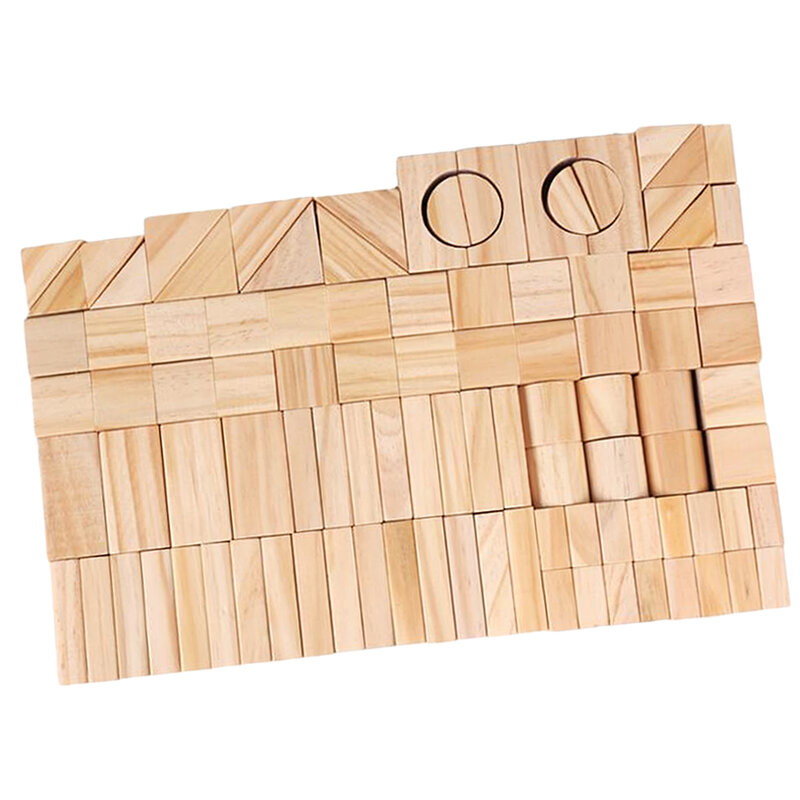 الخشب الطبيعي اللبنات الهندسة كتلة بناء مجموعة ، لا