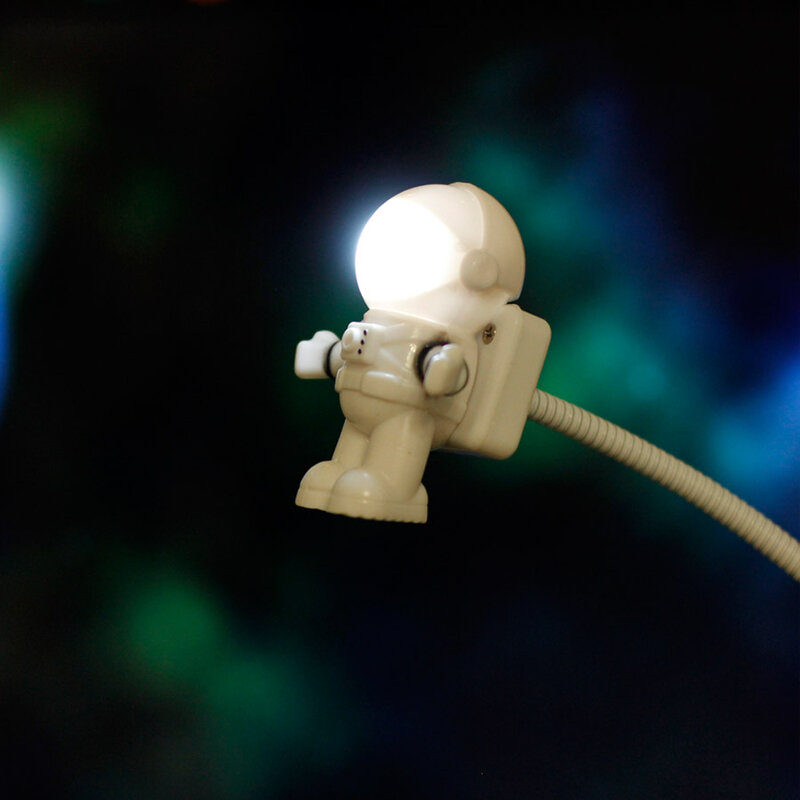 رائد الفضاء رائد الفضاء USB أنبوب LED ضوء الليل الأبيض مرنة مصباح للكمبيوتر المحمول الكمبيوتر المحمول دفتر القراءة المحمولة تيار مستمر 5 فولت ج...