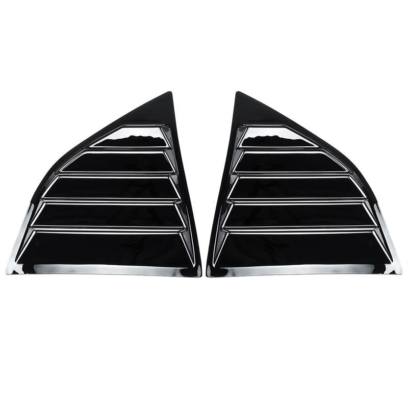 1 زوج ABS أسود الكربون الألياف اللون نافذة المجارف كوة الجانب تنفيس نافذة يغطي ل دودج تشالنجر XE 2008-2017 #2