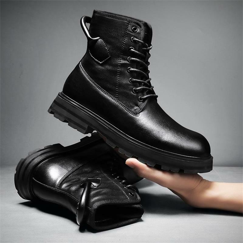 شتاء جديد حذاء رجالي أسود بولي Classic الكلاسيكية جولة تو سميكة سوليد الدانتيل متابعة مريحة موضة عادية كل مباراة في الهواء الطلق الأحذية 6KF668