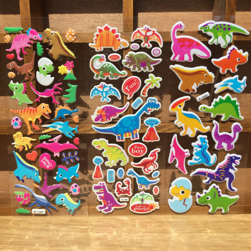 12 قطعة/الحزمة الكرتون ملصقا للأطفال kawaii 3D منتفخ فقاعة ملصقات الفتيان الفتيات هدية سكرابوكينغ لعب مكافأة ملصقات 12 ملاءات