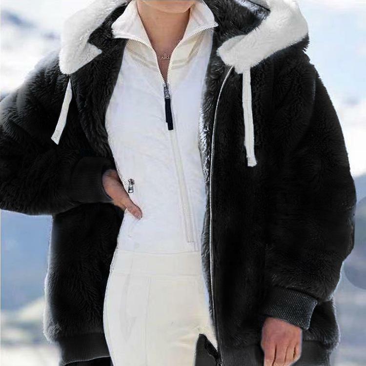 سترة المرأة 10 اللون معطف مقنعين اصطف الشتاء الأسود وسادة مبطنة البريدي حجم الدافئة المتضخم سترة S-5XL