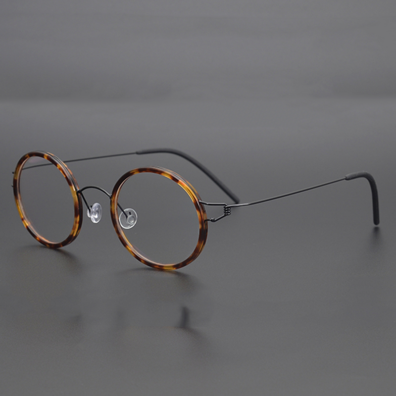 2022 جديد الدنمارك التيتانيوم النظارات الإطار الرجال النساء بدون مسامير النظارات خفيفة الرجعية مستديرة النظارات البصرية اليدوية مصمم