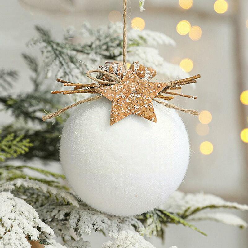 8 سنتيمتر الأبيض عيد الميلاد الكرة ندفة الثلج قطرة الماء جرس شجرة معلقة هدية المعلقات الجديدة أفضل شجرة تزيين الحلي عيد الميلاد السنة O6W7