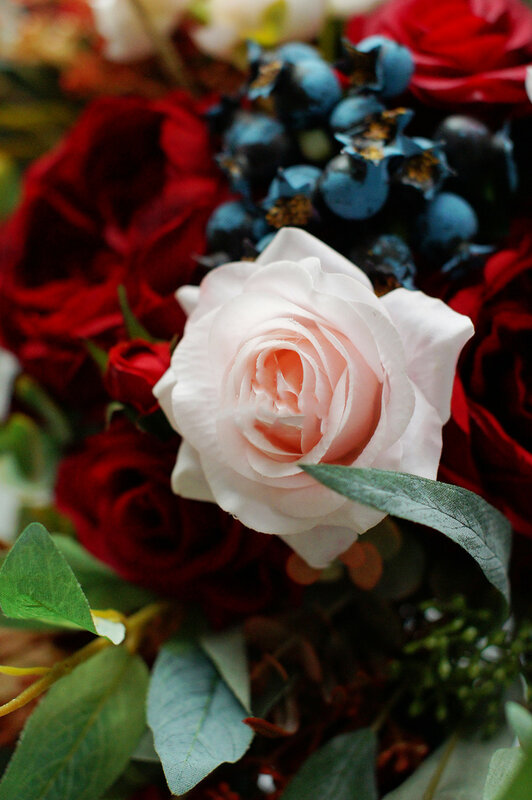 SESTHFAR-باقة الفاوانيا الوردية والأحمر ، زهور وهمية ، راموس صناعي ، Novia ، زينة الزفاف #4