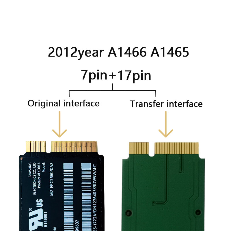 جديد 128G 256GB 512GB 1 تيرا بايت 2 تيرا بايت ل 2012 ماك بوك الهواء A1465 A1466 SSD Md231 Md232 Md223 Md224 محرك الحالة الصلبة MBA 128G القرص الصلب