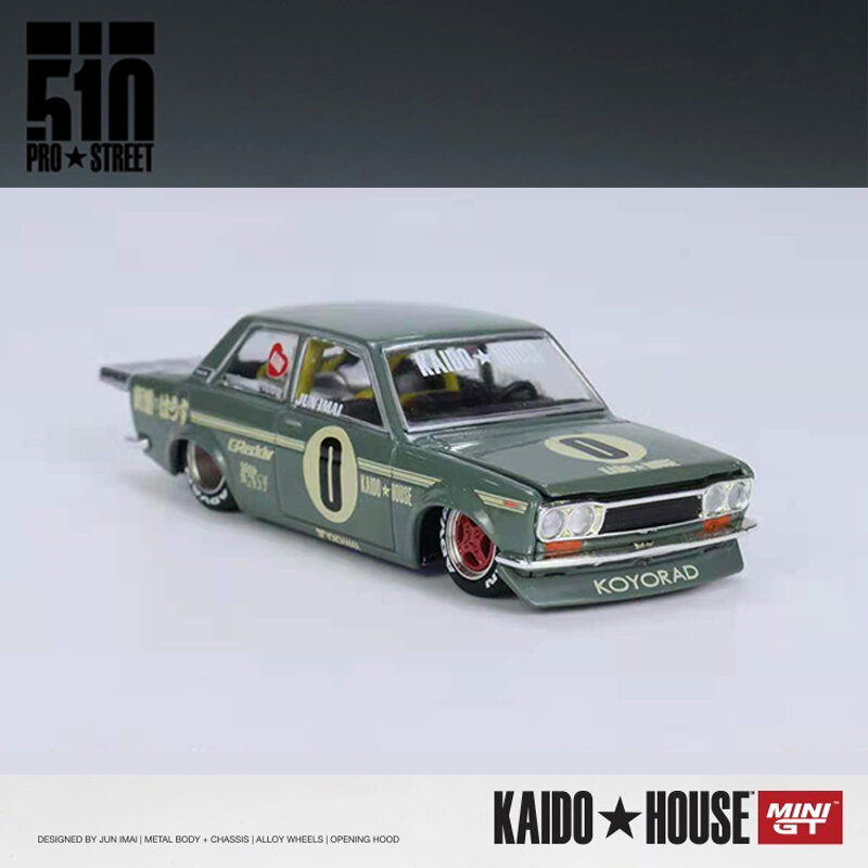 سيارة صغيرة GT + Kaido House 1/64 Datsun 510 Pro مصنوعة من خليط معدني للشارع مجموعة هدايا للعرض
