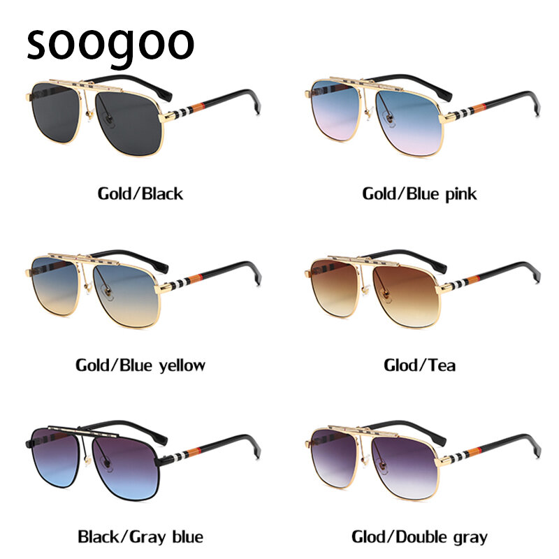 موضة خمر النظارات الشمسية مربع الرجال 2021 الفاخرة العلامة التجارية مصمم نظارات شمسية النساء إطار كبير الرجعية النظارات المستديرة UV 400