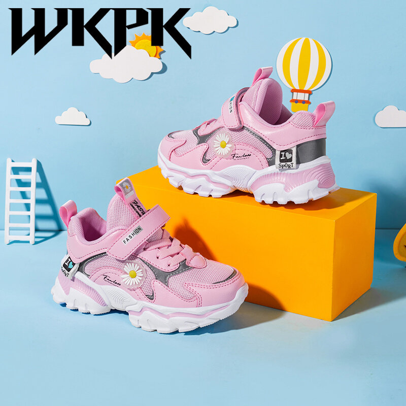WKPK الأطفال أحذية موضة الاتجاه نمط جديد الفتيات أحذية رياضية ماجيك مشبك كل مباراة خفيفة الوزن الأطفال الأحذية