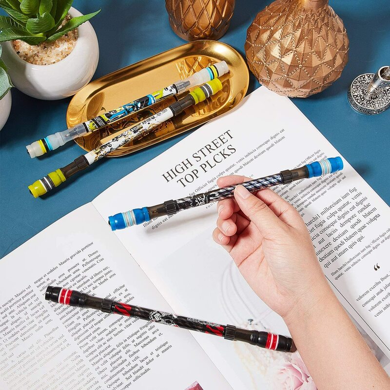 1 قطع الغزل القلم المتداول الاصبع الدورية القلم غير زلة المغلفة 7.87 بوصة الغزل قلم مع المرجحة الكرة الألعاب