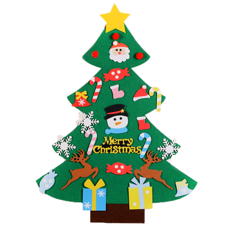 الطفل لعبة مونتيسوري 32 قطعة لتقوم بها بنفسك شعرت شجرة عيد الميلاد الصغار مشغول مجلس شجرة عيد الميلاد هدية لصبي فتاة باب الجدار زخرفة الزينة