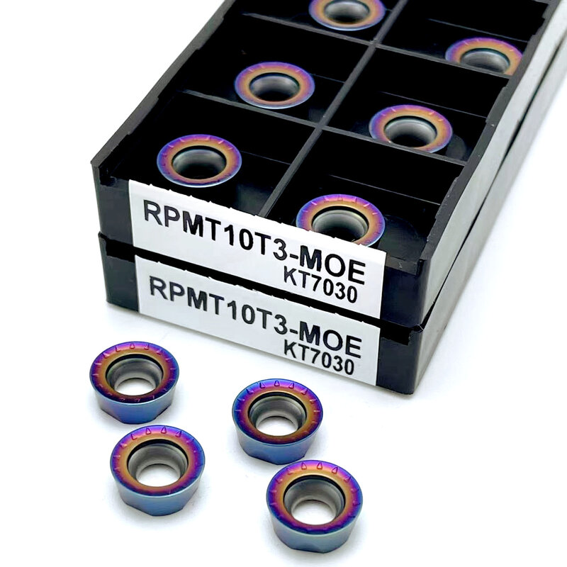 RPMT10T3MOE الملونة نانو الأزرق صلابة عالية كربيد أداة تصلب الصلب باستخدام الحاسب الآلي عالية الجودة قطع أداة RPMT 10T3 طحن شفرة