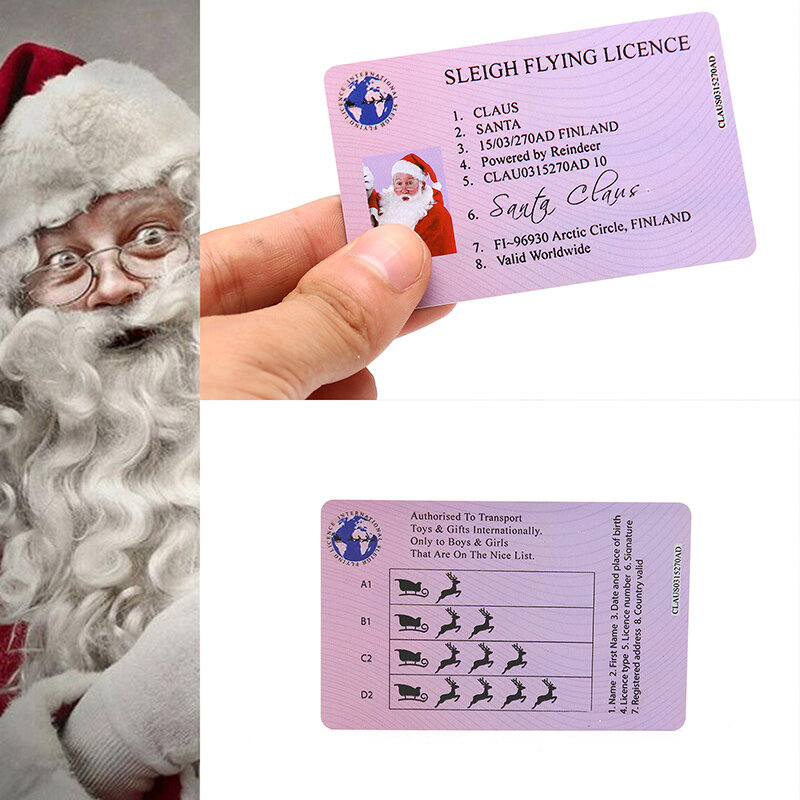 الإبداعية سانتا كلوز رخصة الطيران عشية عيد الميلاد رخصة قيادة هدايا الأطفال