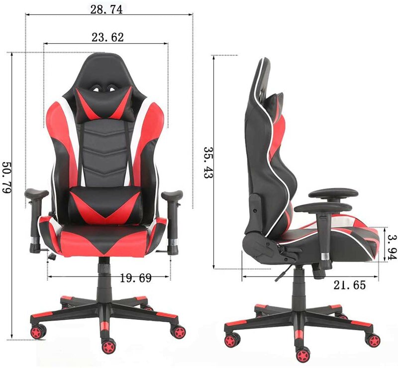 يتوافق مع تصميم مريح ، مع مسند الرأس و كرسي داعم للفقرات القطنية ، ارتفاع قابل للتعديل 360 درجة الدورية كرسي ألعاب الفيديو