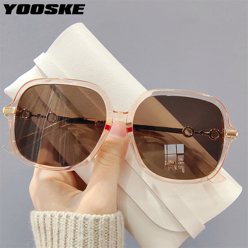 YOOSKE المتضخم Sqaure النظارات الشمسية النساء الفاخرة العلامة التجارية إطار كبير نظارات شمسية الرجال خمر نظارات سوداء القيادة ظلال UV400