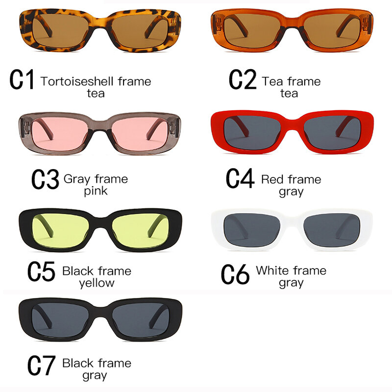 نظارة شمسية نسائية مستطيلة ، نظارة شمسية نسائية ، عتيقة ، أنيقة ، مربعة ، مع UV400