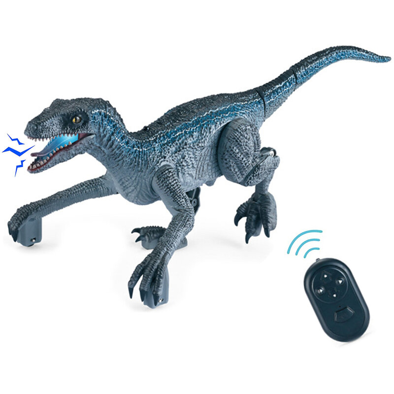 RC دمى الديناصور ل هدية الكريسماس واقعية المشي ديناصور ألعاب روبوتية مصباح ليد و 6 أنواع طافوا الصوت رابتور ألعاب روبوتية