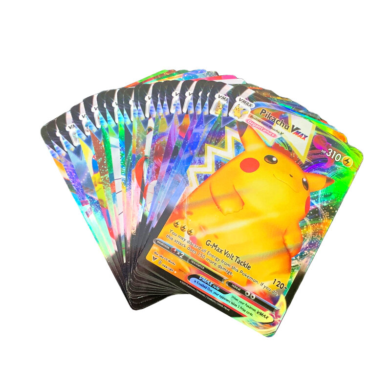 النسخة الفرنسية الجديدة 100 قطعة بطاقة البوكيمون تتميز 60 فولت 40VMAX لا تكرار معركة كارت التداول لعبة جمع مشرقة بطاقة هدية طفل